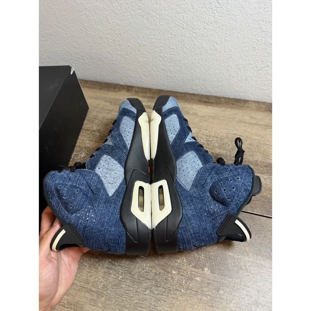 Air Jordan 6 Retro Washed Denim Blue Mens 12 Basketball Sneakers CT5350-401